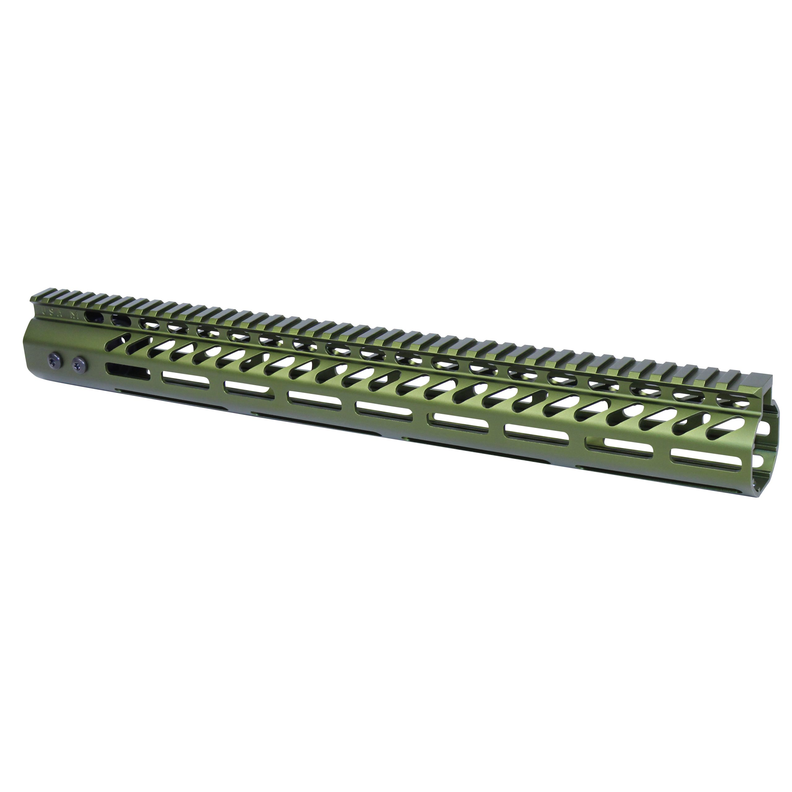 16.5" Ultra Lightweight Thin M-LOK Free Floating Handguard With Monolithic Top Rail (.308 Cal) (Anodized Green)