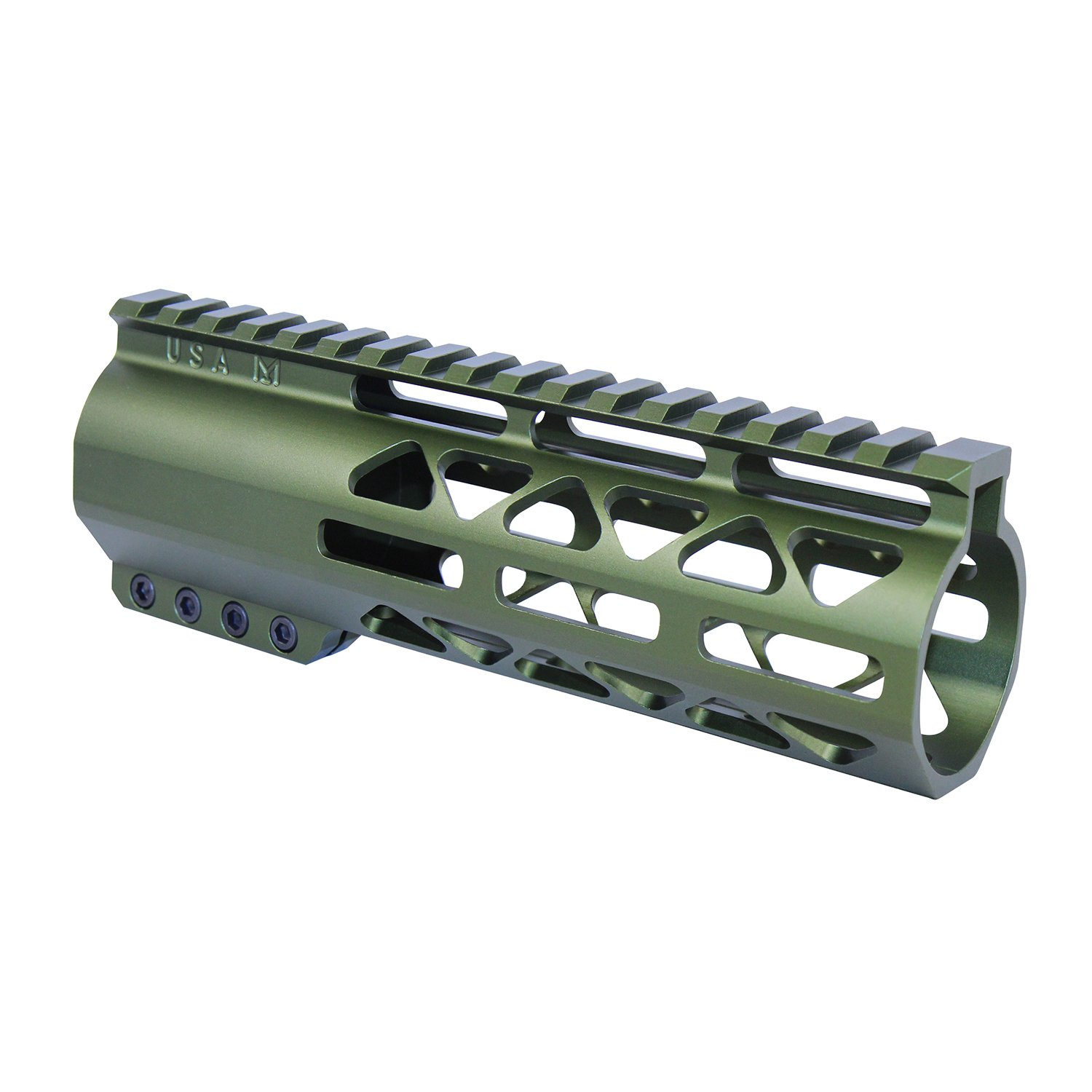 7" AIR-LOK Series M-LOK Compression Free Floating Handguard With Monolithic Top Rail (.308 Cal) (Anodized Green)