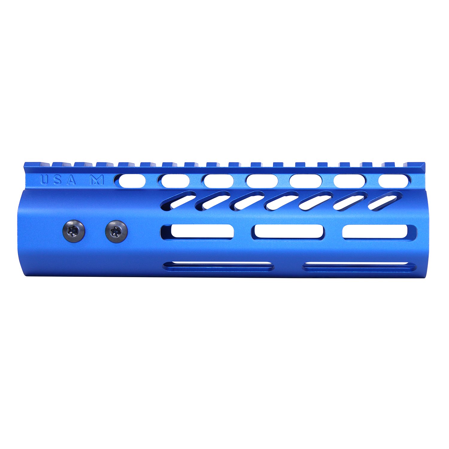 7" Ultra Lightweight Thin M-LOK System Free Floating Handguard With Monolithic Top Rail (.308 Cal) (Anodized Blue)