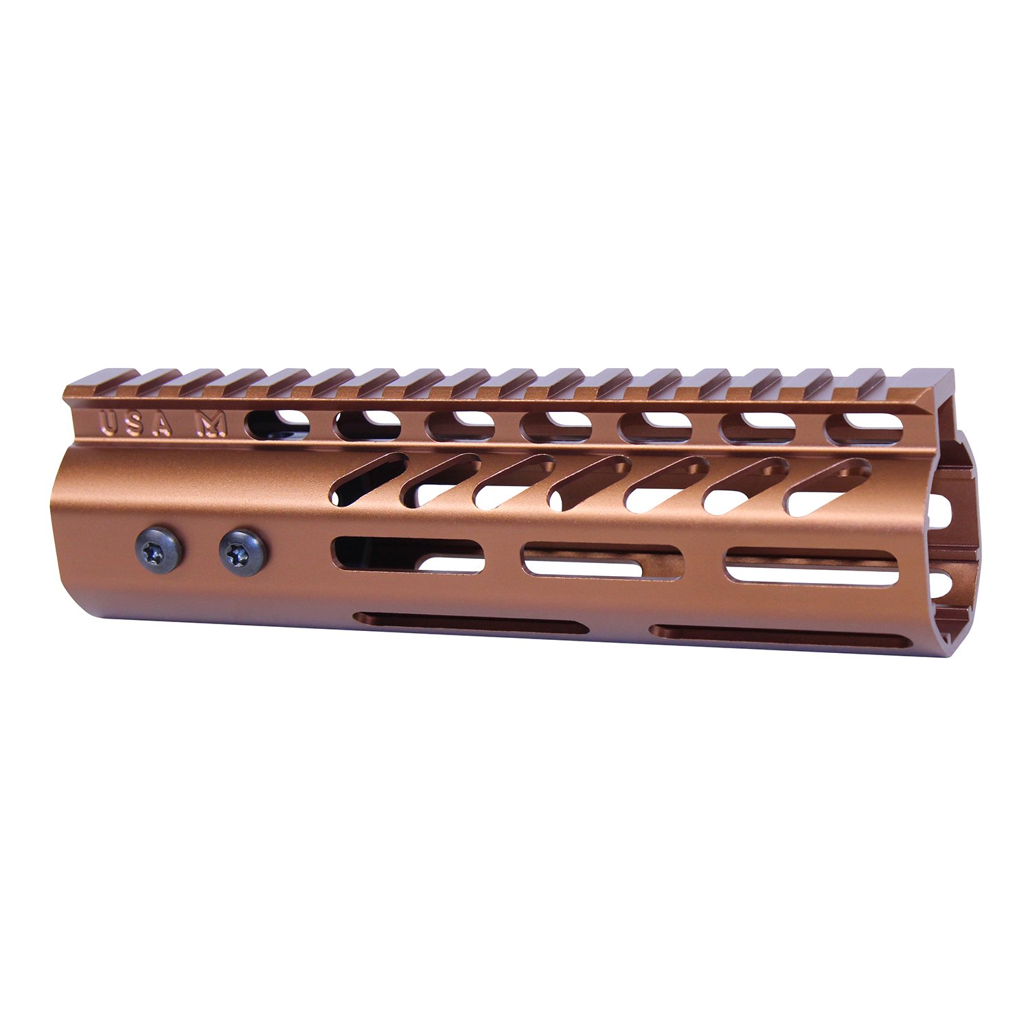 7" Ultra Lightweight Thin M-LOK System Free Floating Handguard With Monolithic Top Rail (.308 Cal) (Anodized Bronze)