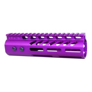 7" Ultra Lightweight Thin M-LOK System Free Floating Handguard With Monolithic Top Rail (.308 Cal) (Anodized Purple)