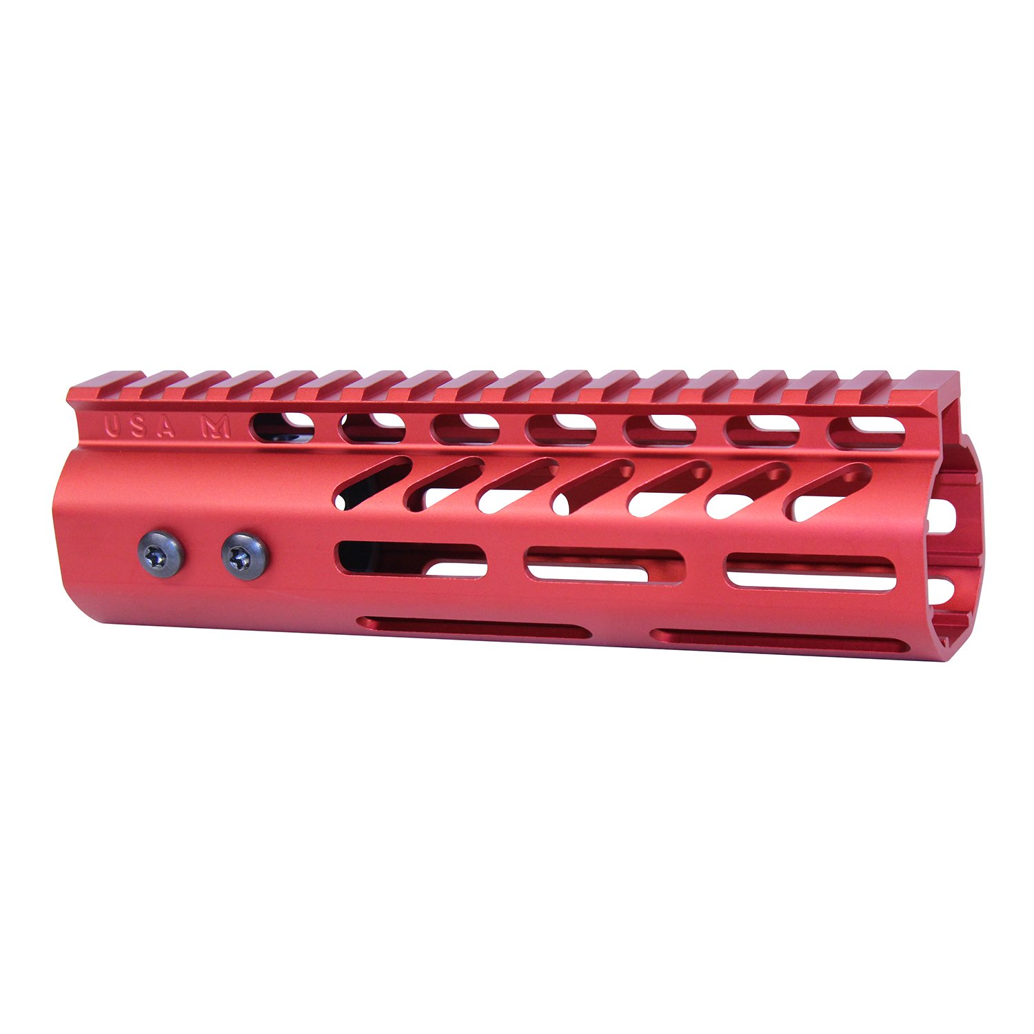 7" Ultra Lightweight Thin M-LOK System Free Floating Handguard With Monolithic Top Rail (.308 Cal) (Anodized Red)