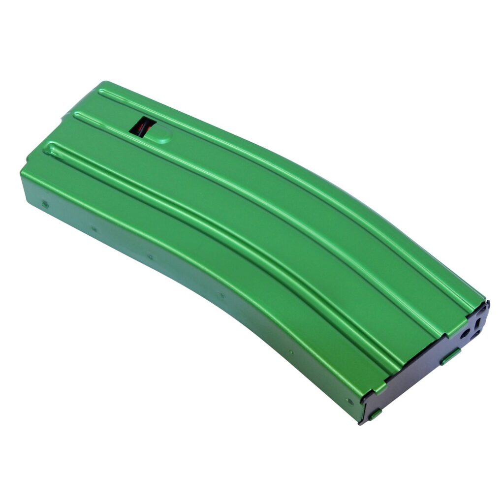 AR 5.56 Cal Aluminum 30 Rnd Mag With Anti-Tilt Follower (Anodized Irish Green)