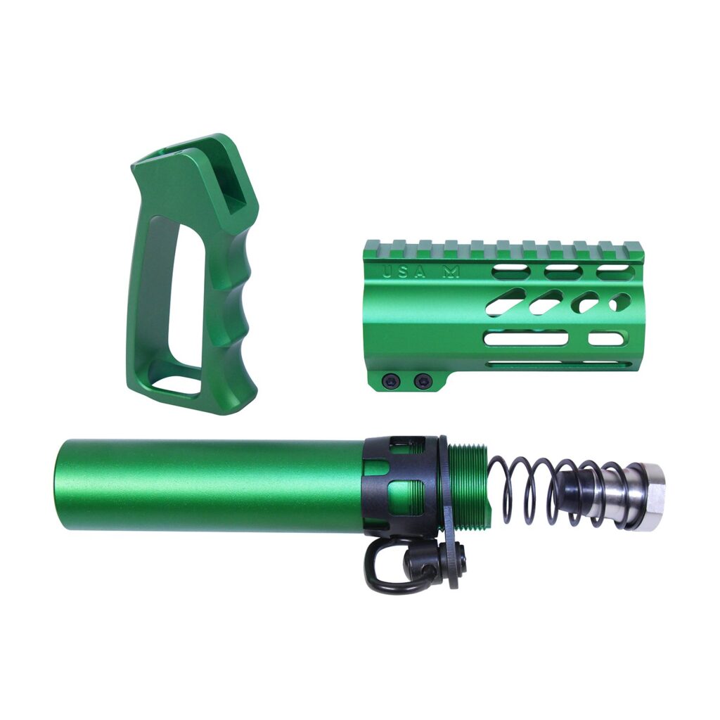 AR-15 Micro Pistol Furniture Set (Anodized Irish Green)