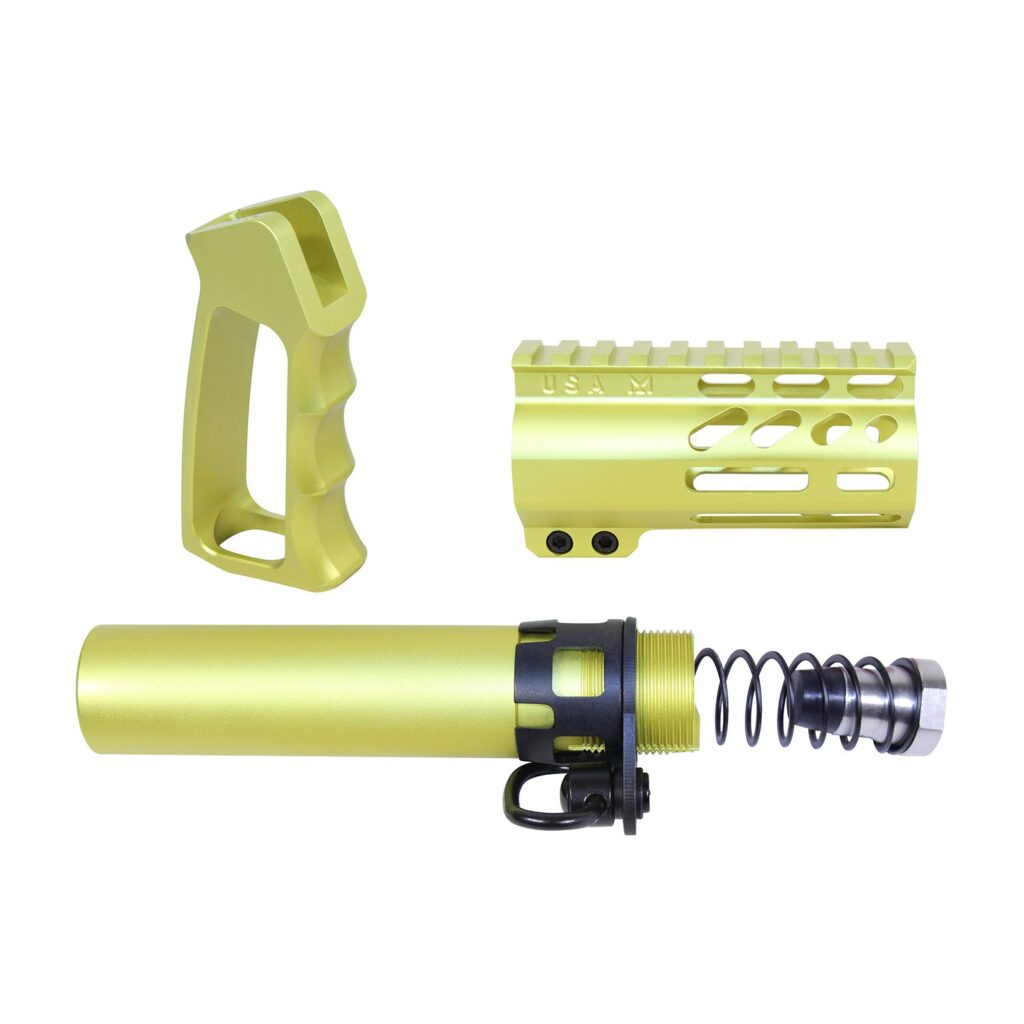 AR-15 Micro Pistol Furniture Set (Anodized Neon Yellow)