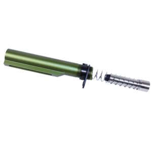 Guntec USA green anodized AR 9mm MIL-SPEC buffer tube set with spring and piston.