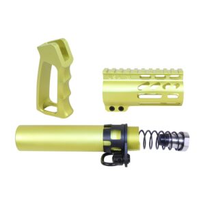 AR-15 Micro Pistol Set in Anodized Neon Yellow.