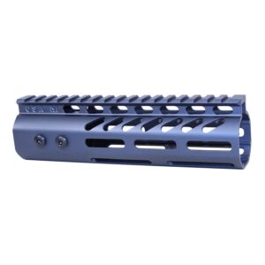 Guntec USA 7 M-LOK Handguard in Anodized Grey for .308 Cal, with Monolithic Top Rail.