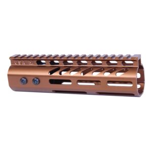 Guntec USA bronze 7-inch M-LOK handguard for .308 rifles with top rail.