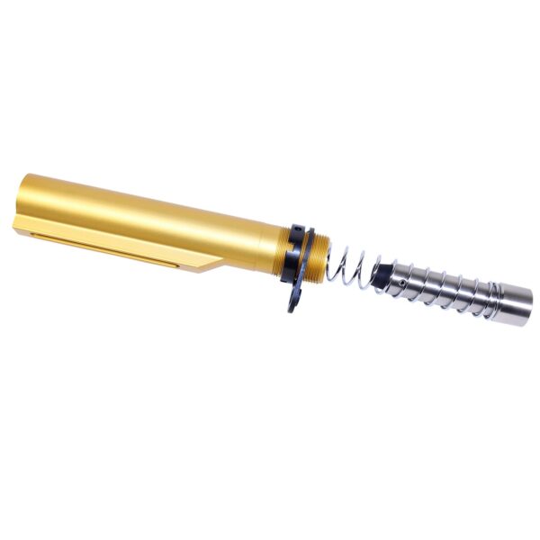 Gold Anodized MIL-SPEC Buffer Tube Set for AR 9mm Cal Rifles.