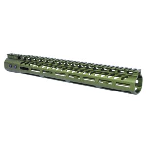 Guntec USA 15 M-LOK Olive Green Handguard for .308 Rifle with Top Rail.