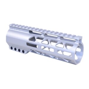 Guntec USA silver 7 M-LOK handguard with Picatinny rail for .308 calibration.