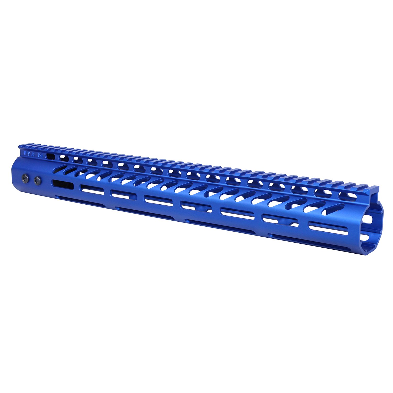 15" Ultra Lightweight Thin M-LOK System Free Floating Handguard With Monolithic Top Rail (.308 Cal) (Anodized Blue)