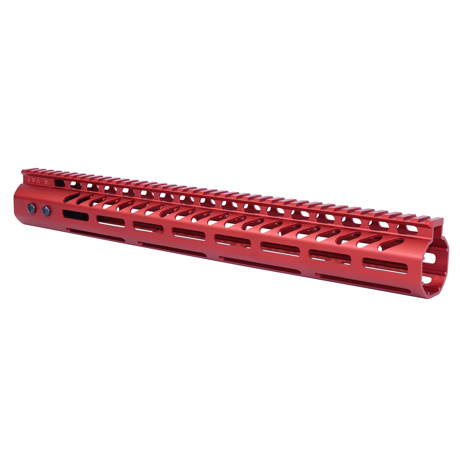 15" Ultra Lightweight Thin M-LOK System Free Floating Handguard With Monolithic Top Rail (.308 Cal) (Anodized Red)