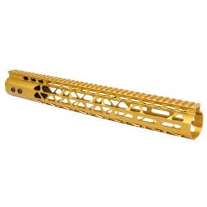 15" Air Lite Series M-LOK System Free Floating Handguard With Monolithic Top Rail (.308 Cal) (Anodized Gold)