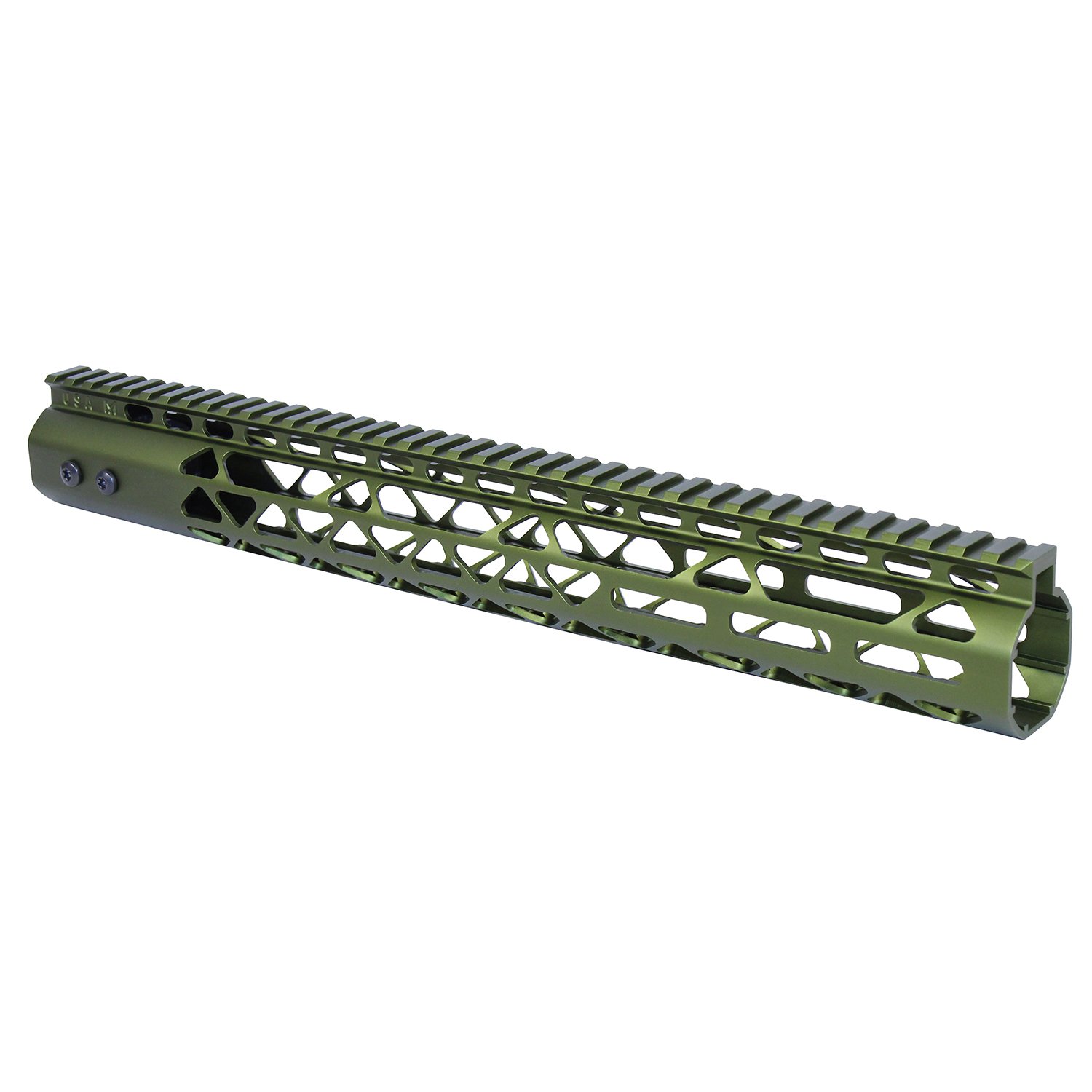 15" Air Lite Series M-LOK System Free Floating Handguard With Monolithic Top Rail (.308 Cal) (Anodized Green)