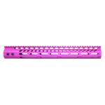 15" Ultra Lightweight Thin M-LOK System Free Floating Handguard With Monolithic Top Rail (Anodized Pink)