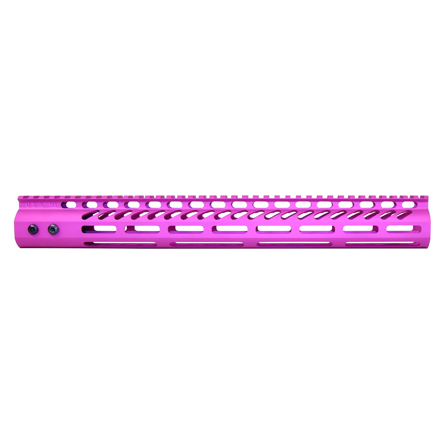 15" Ultra Lightweight Thin M-LOK System Free Floating Handguard With Monolithic Top Rail (Anodized Pink)