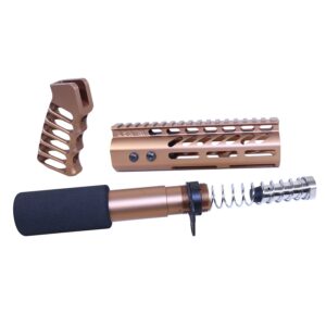 AR .308 pistol set in anodized bronze with handguard, grip, and buttstock.