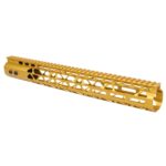 Gold 15 Guntec USA M-LOK Handguard with Top Rail for .308 Cal AR-15.
