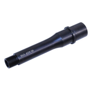 Guntec USA 5.5-inch .45 ACP barrel with 1:16 twist, threaded for attachments.