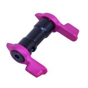 Guntec USA pink anodized AR-15 ambidextrous short throw safety lever.