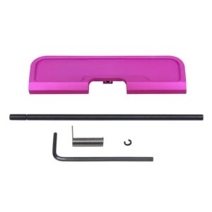 AR-15 Gen 3 Ejection Port Dust Cover Kit in Anodized Pink.