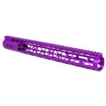 Anodized Purple 15 Guntec Air Lite M-LOK Free Floating Handguard for .308 Rifle.