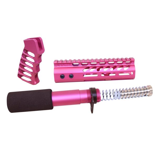 AR-15 Pistol Furniture Set (Anodized Rose)