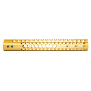 15" Air Lite Series 'Honeycomb' M-LOK Free Floating Handguard With Monolithic Top Rail (.308 Cal) (Anodized Gold)