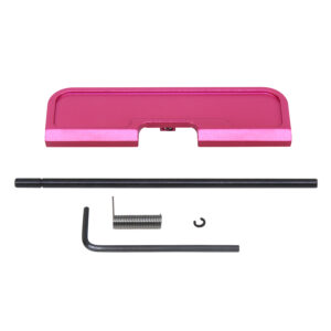 AR-15 Gen 3 Ejection Port Dust Cover Kit in Anodized Rose.