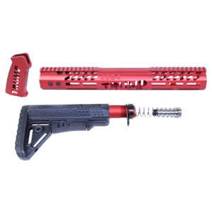 AR .308 Trump Series red anodized custom firearm parts set.