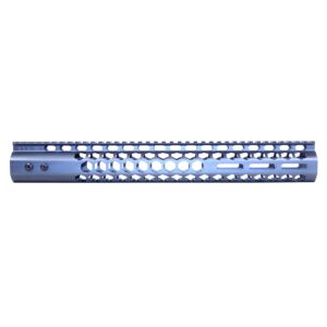 Blue 15 Guntec USA honeycomb M-LOK handguard with monolithic top rail for .308 caliber.