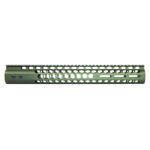 Green 15 Honeycomb M-LOK Handguard for .308 Rifle with Top Rail.