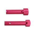 AR 5.56 Cal Extended Takedown Pin Set, Gen 2, Anodized Rose Finish.