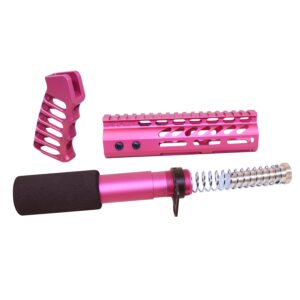 AR-15 Pistol Furniture Set in Anodized Rose Color.