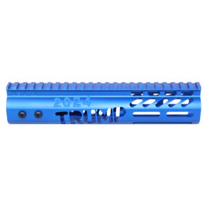 Blue Trump 2024 themed 9-inch M-LOK free-floating handguard with Picatinny rail.