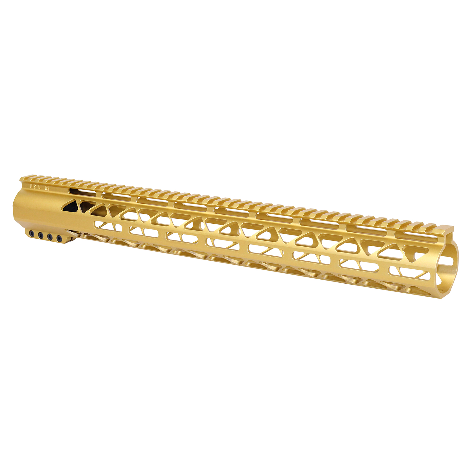 16.5" AIR-LOK Series M-LOK Compression Free Floating Handguard With Monolithic Top Rail (.308 Cal) (Anodized Gold)