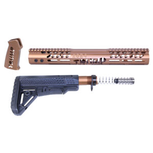 AR .308 Trump Series bronze handguard and black buttstock set.