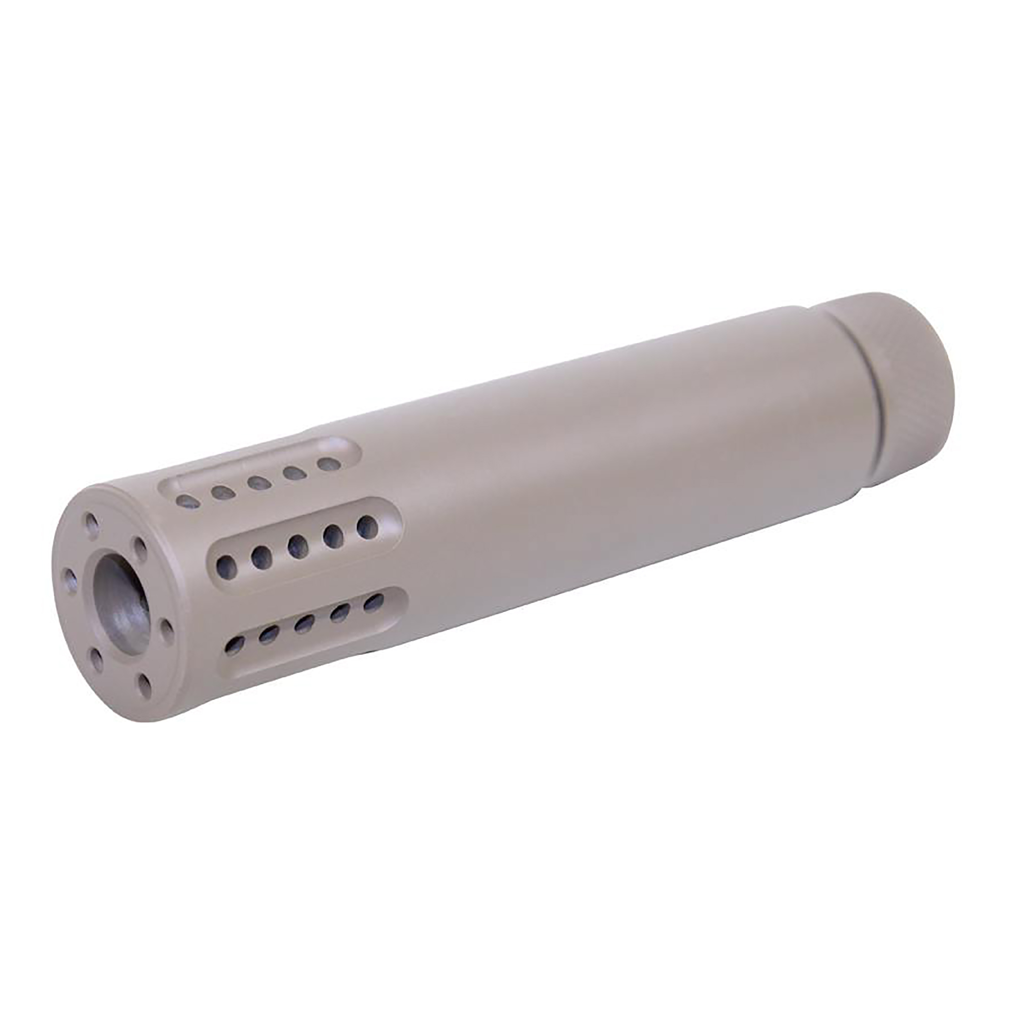 ar15-9mm-flat-dark-earth-barrel-shroud AR-15 Cal Slip Over Barrel Shroud With Multi Port Muzzle Brake (9mm) (Flat Dark Earth) - Image 1