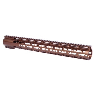 Guntec USA 16.5 bronze M-LOK handguard with Picatinny rail for .308 rifles.