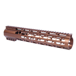 Guntec USA bronze 12-inch M-LOK handguard for .308 rifles with top rail.