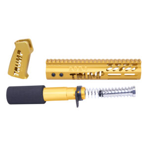 AR-15 Trump Series gold anodized pistol parts set.