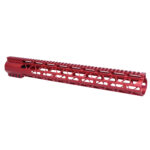 Red 16.5 Guntec USA AIR-LOK M-LOK Handguard for .308 Rifles with Top Rail.