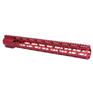 Red 16.5 Guntec USA AIR-LOK M-LOK Handguard for .308 Rifles with Top Rail.