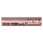 Bronze Trump 2024 rifle rail with M-LOK system and monolithic top rail.