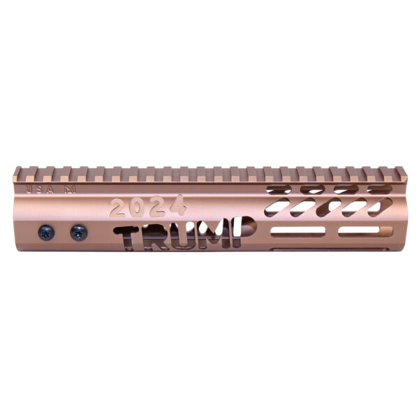 Bronze Trump 2024 rifle rail with M-LOK system and monolithic top rail.