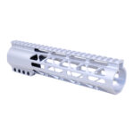Silver Guntec 9-inch M-LOK handguard with top rail for .308 rifles.