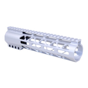 Silver Guntec 9-inch M-LOK handguard with top rail for .308 rifles.