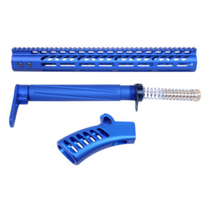 AR-15 blue modular furniture set components, durable and ergonomic design.